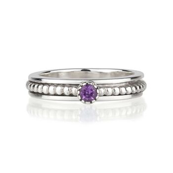 Personalised Birthstone Lalita Silver Spinning Ring, 3 of 10