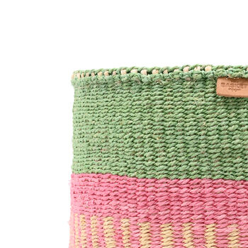 Hoja: Pastel Stripe Woven Storage Basket, 7 of 9