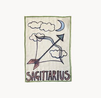 Zodiac Sign Printed Tea Towel, 3 of 6