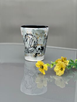 Handmade Porcelain Tumbler With Abstract Asemic Lines, 5 of 5