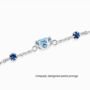 Blue Sapphire And Blue Topaz Bracelet In Sterling Silver And Gold Vermeil, thumbnail 7 of 11