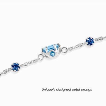 Blue Sapphire And Blue Topaz Bracelet In Sterling Silver And Gold Vermeil, 7 of 11