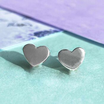 Heart 18kt Gold Plated Silver Small Stud Earrings, 3 of 7