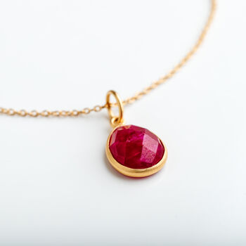 Gold Plated Gemstone Necklace, 6 of 10