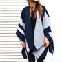 Reversible Soft Grey And Navy Blanket Scarf, thumbnail 4 of 5