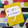 Mini Yellow Birthday Card, thumbnail 1 of 5