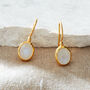 Labradorite Oval Gold Plated Silver Drop Earrings, thumbnail 7 of 8