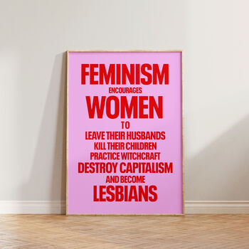 Retro Funny Feminist Wall Art Print, 2 of 8