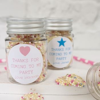 Personalised Party Bag Gifts Favour Jars X5, 3 of 5