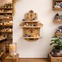 Handcarved Wooden Hamsa Wall Shelf 0.Six Metre High, thumbnail 2 of 3