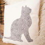 Flower Cat Cushion Cover, thumbnail 4 of 9