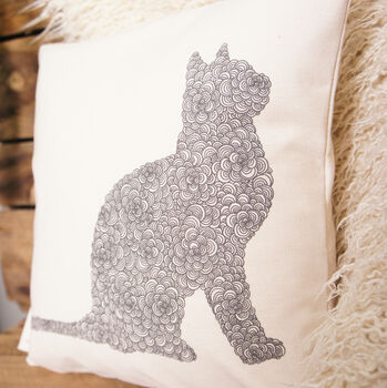 Flower Cat Cushion Cover, 4 of 9