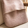 Blush Pink Wool Hot Water Bottle, thumbnail 2 of 3