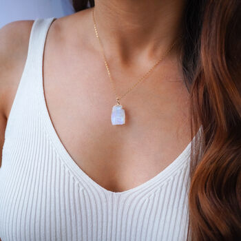 Raw Moonstone Crystal Necklace, 2 of 11