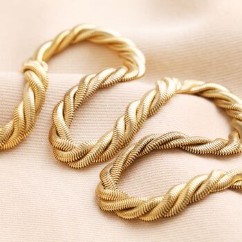 Gold Stainless Steel Chunky Triple Snake Chain Necklace, 3 of 5