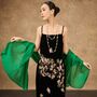100% Mulberry Silk Scarf, Emerald Green In Gift Box, thumbnail 3 of 6
