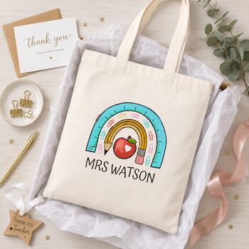 Personalised Thank You Teacher Tote Bag Shopper Gift, 5 of 6