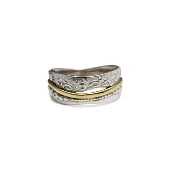 Silver And Brass Statement Ring, 4 of 7