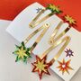 Gold Glitter Star Hair Clips, thumbnail 1 of 11