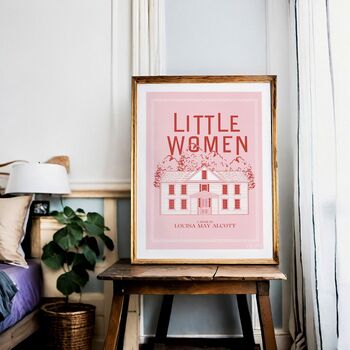 Little Women Art Print | Pink Book Lover Gift, 11 of 11