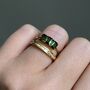 14k Gold Vermeil Deco Ring In Green Tourmaline, thumbnail 1 of 9