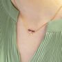 Birthstone Bar Necklace With Initial Charm, thumbnail 3 of 12