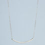 Sterling Silver Curved Bar Pendant Necklace, thumbnail 3 of 4