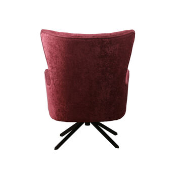 Gable Chenille Berry Red Armchair, 3 of 7