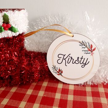 Personalised Wreath Christmas Decoration, 2 of 2