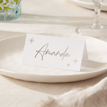Stars And Snowflakes Foiled Christmas Dinner Place Cards, 2 of 2