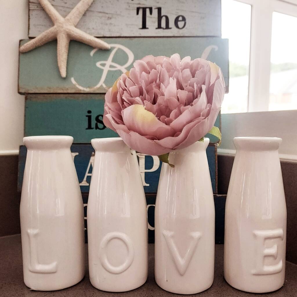 Ceramic White Bottles Set Of Four By Seed Tube