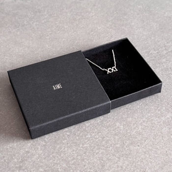 21st Birthday Necklace Sterling Silver Roman Numeral, 2 of 12
