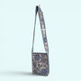 Mini Cross Body Bag | Pale Blue And White Block Print Floral, thumbnail 3 of 5