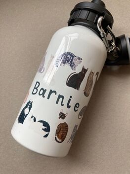 Personalised Cats Floral Water Bottle, 4 of 5