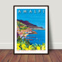 Amalfi, Italy Illustrated Travel Print, thumbnail 2 of 3