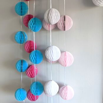 Honeycomb Paper Ball Garland All Colours, 9 of 10