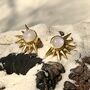 Total Eclipse Moonstone Earrings Silver/Gold Plated, thumbnail 7 of 12