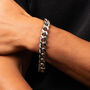 Mens Silver Stainless Steel Heavy Curb Bracelet, thumbnail 1 of 8