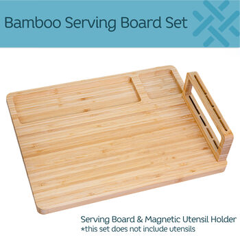 Bamboo Cheese Board And Holder Set, 3 of 3