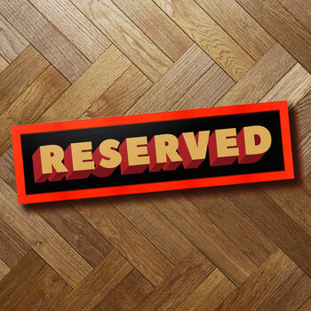 Cool Reserved Sign | Framed Print | Wall Art, 5 of 6