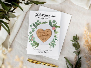 Botanical Save The Date Heart Magnet Cards, 6 of 9