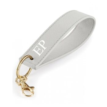Personalised Saffiano Leather Wristlet Strap Handle Key Ring Chains, 4 of 10