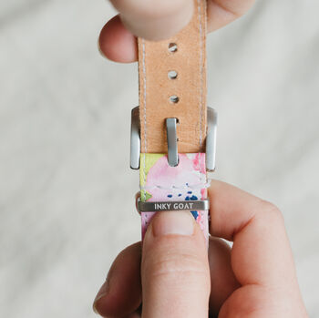 'Watercolour' Leather Smartwatch Strap; Handmade Band, 3 of 9