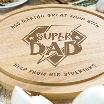 Personalised Super Dad Chopping Board, 2 of 3
