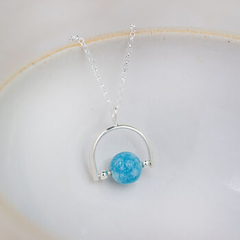 Sterling Silver Semi Precious Bead Spinner Pendant, 3 of 7