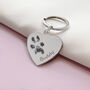 Stainless Steel Heart Keyring With Paw Prints, thumbnail 3 of 6