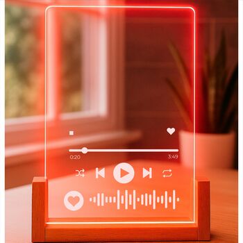 Personalised A5 Acrylic Music Song Plaque With Photo Powered By Usb, 3 of 10