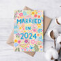 Floral Wedding Card, Married In 2024, thumbnail 2 of 3