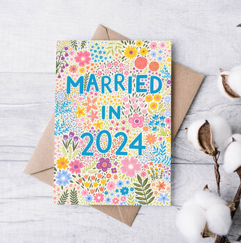 Floral Wedding Card, Married In 2024, 2 of 3