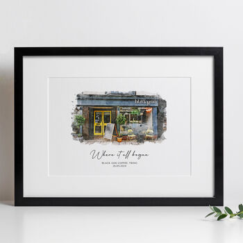 First Date Venue Portrait, Personalised Illustration, 2 of 9